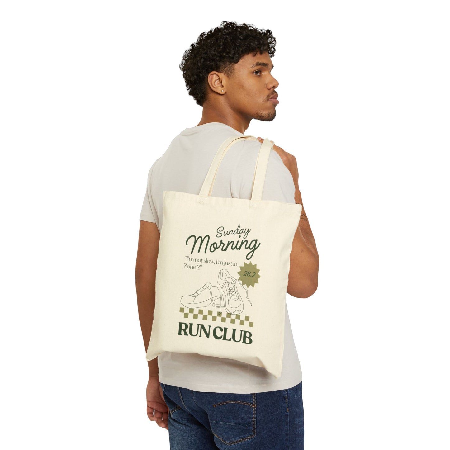 Sunday Morning Run Club Cotton Canvas Tote Bag