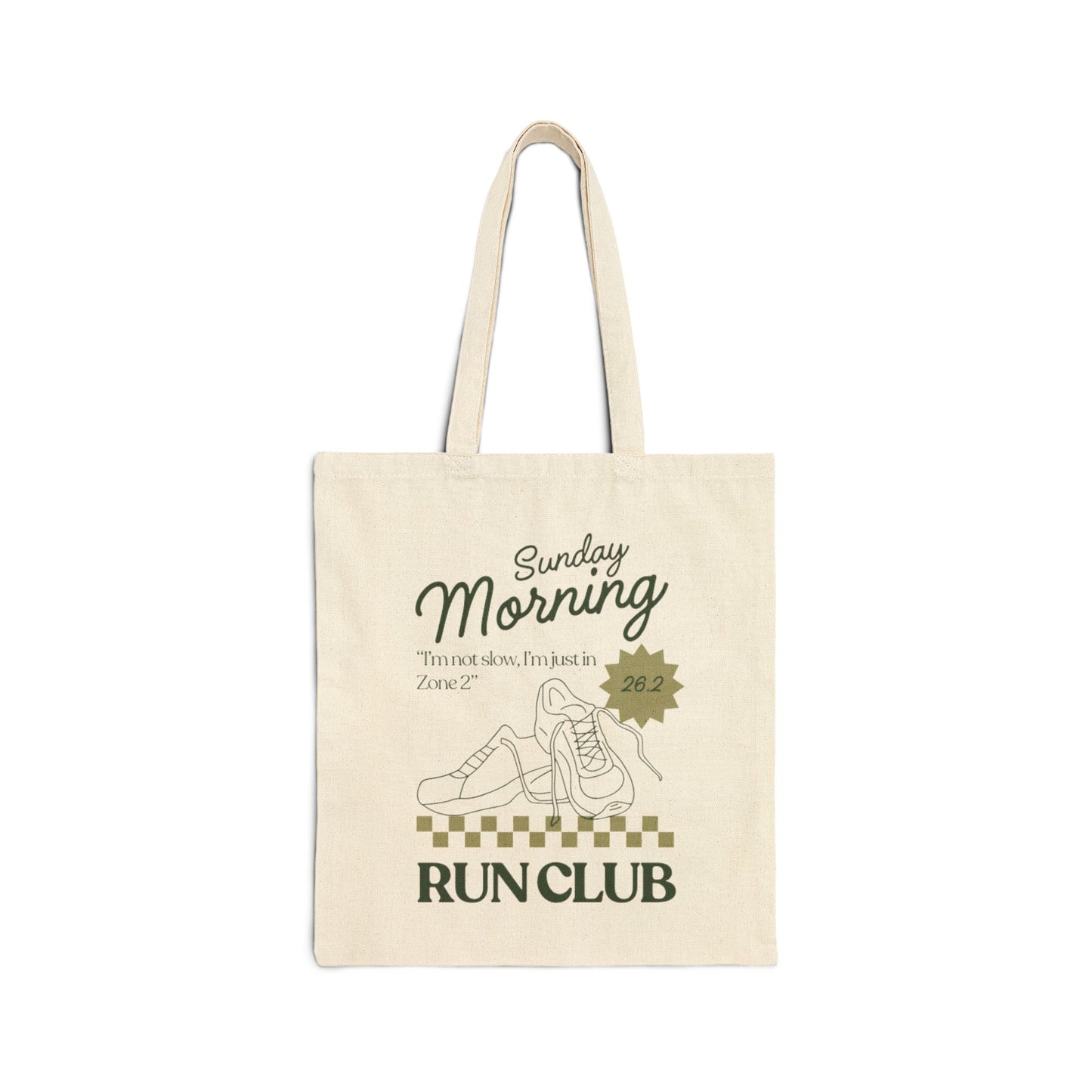 Sunday Morning Run Club Cotton Canvas Tote Bag