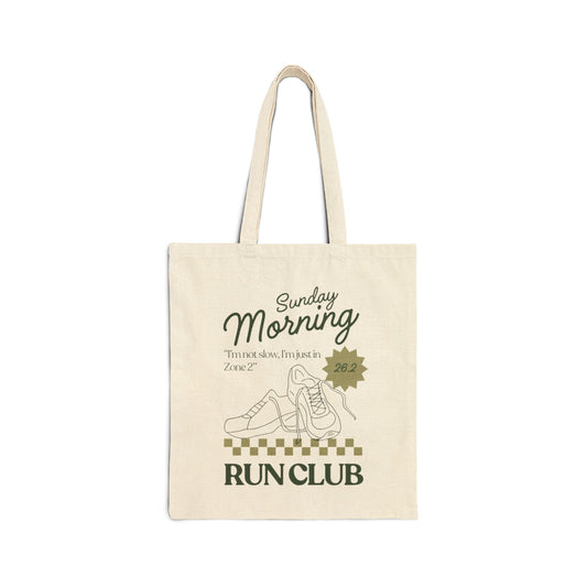 Sunday Morning Run Club Cotton Canvas Tote Bag