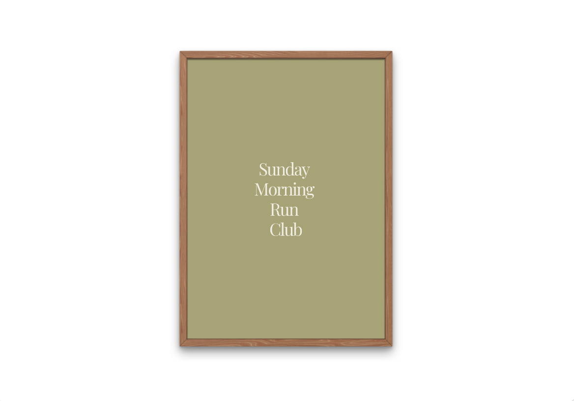 Morning Run Club Simple Type Poster | Digital Download