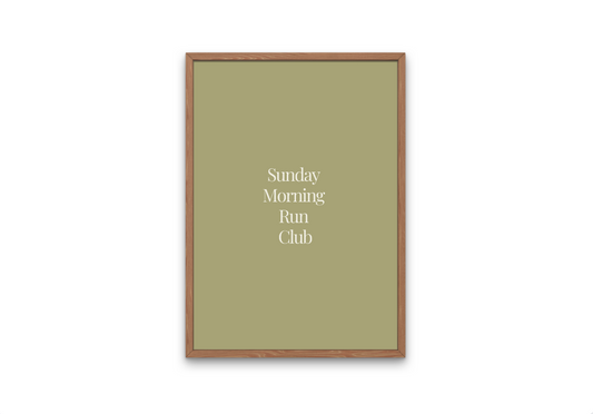 Morning Run Club Simple Type Poster | Digital Download