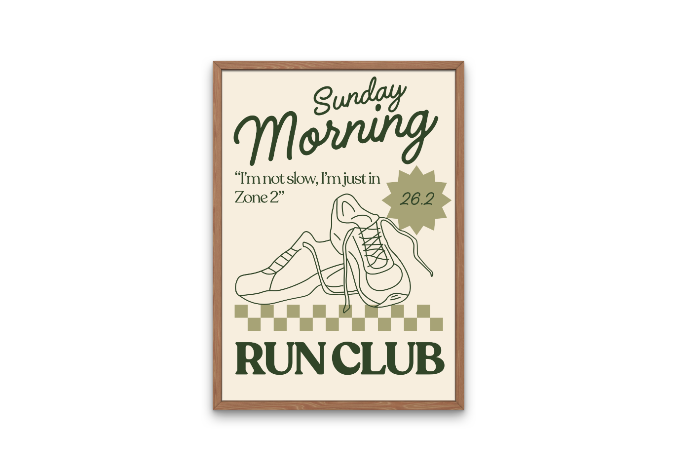 Sunday Morning Run Club Retro Type Print | Digital Download