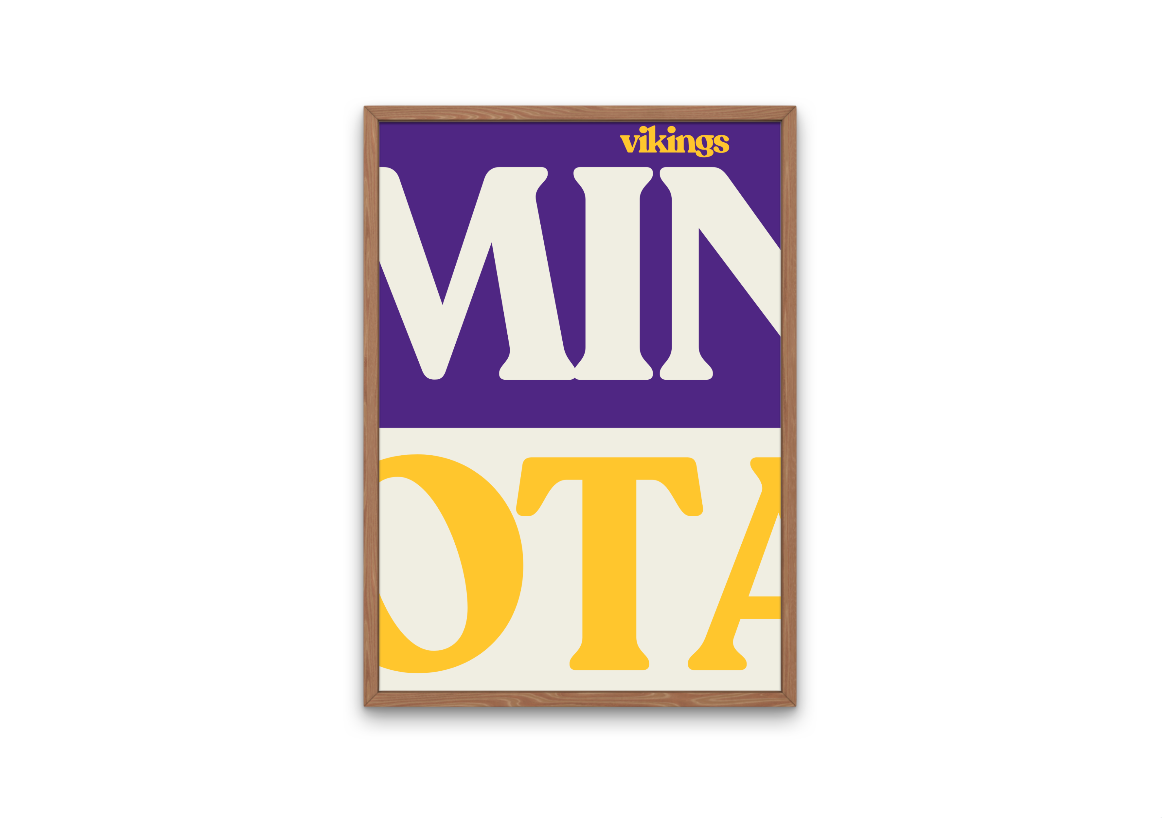 Minnesota Vikings Retro Team Print | Digital Download