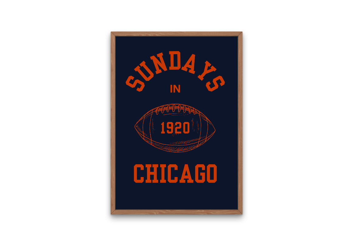 Sundays in Chicago Wall Print | Chicago Bears Digital Download