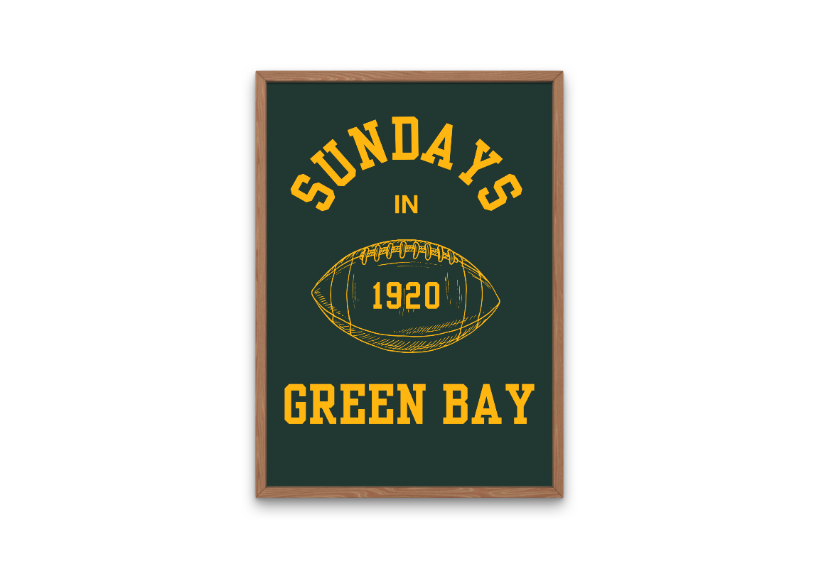 Sundays in Green Bay Wall Print | Green Bay Packers Digital Download