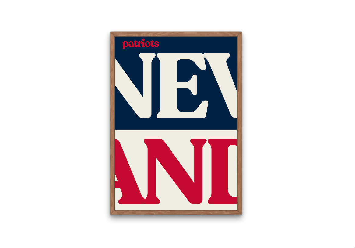 New England Patriots Retro Team Print | Digital Download