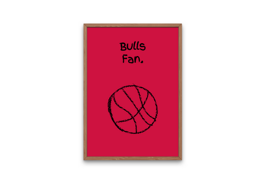 Chicago Bulls "Bulls Fan" Crayon Drawing Team Print | Digital Download