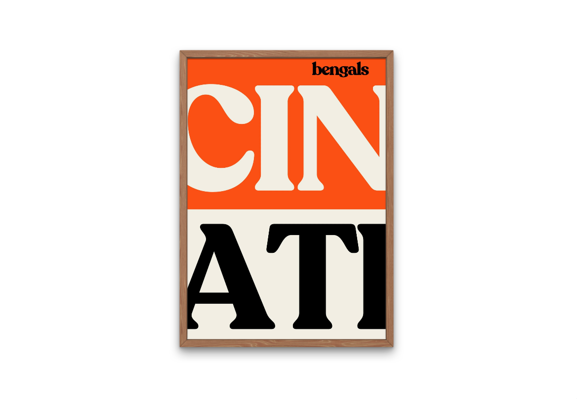 Cincinnati Bengals Retro Team Print | Digital Download