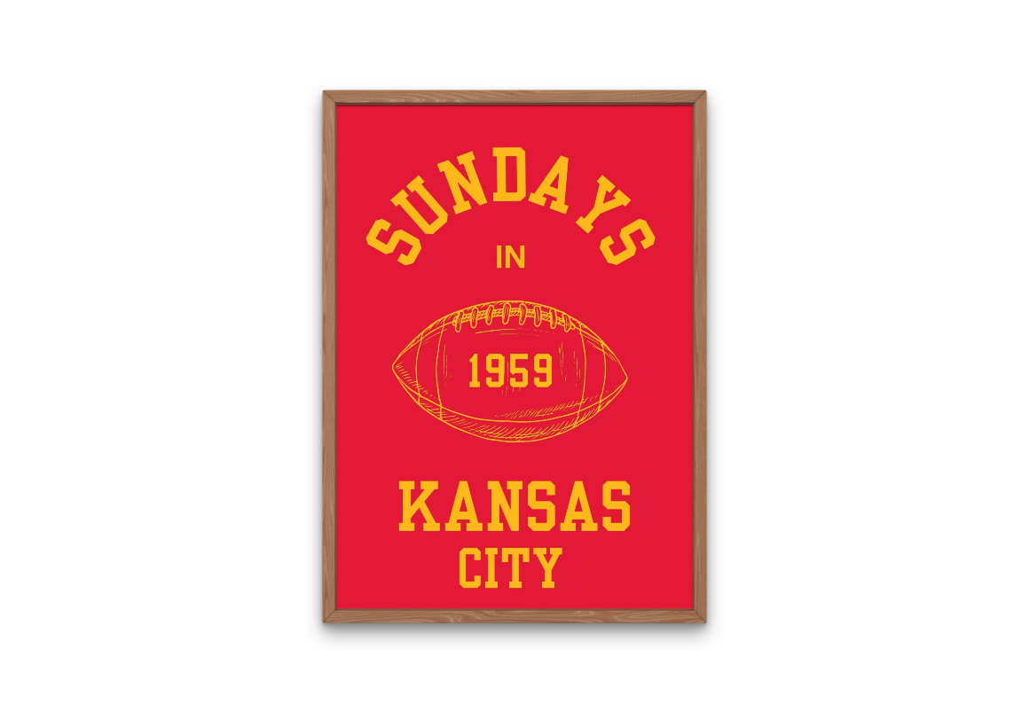 Sundays in Kansas City Wall Print | Kansas City Chiefs Digital Download