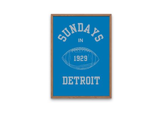 Sundays in Detroit Wall Print | Detroit Lions Digital Download