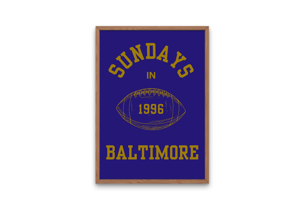 Sundays in Baltimore Wall Print | Baltimore Ravens Digital Download