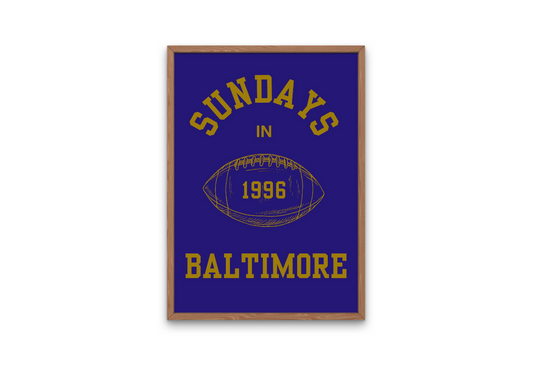 Sundays in Baltimore Wall Print | Baltimore Ravens Digital Download